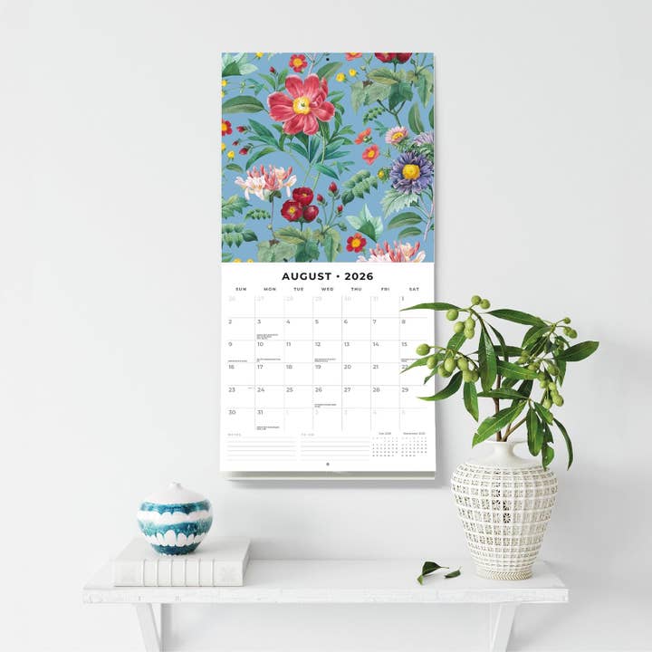 MiddleGift - Wholesale Calendar - Red Robin 2026 Botanical Flowers Monthly Wall Calendar4