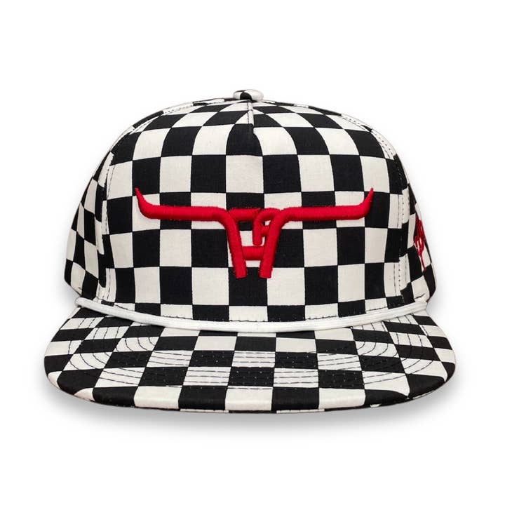 "CA Longhorn" Red Puff - Finish Line, Snapback Cap for wholesale by Cactus Alley Hat Co.