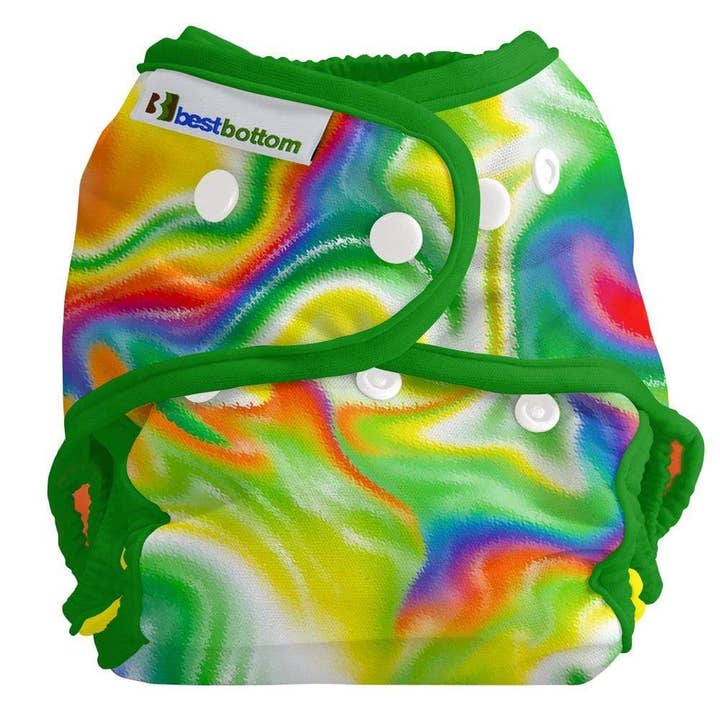 La mejor cubierta de pañales de tela todo en dos partes inferior líquido arcoíris para venta al por mayor de Nicki's Diapers (Planetwise Wholesale)