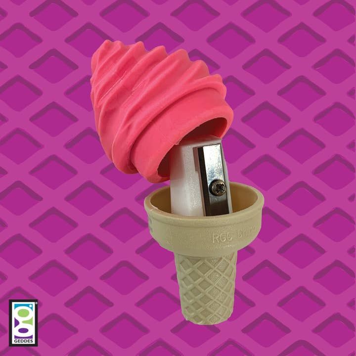 Geddes - Wholesale Pencil Sharpener - ICE CREAM SHOPPE SCENTED ERASER WITH SHARPENER 24/DSP