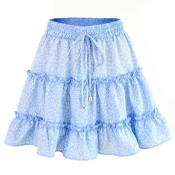 JUPE ÉVASÉE À FLEURS À TAILLE HAUTE AVEC VOLANTS POUR FEMMES pour la vente par Lily Clothing