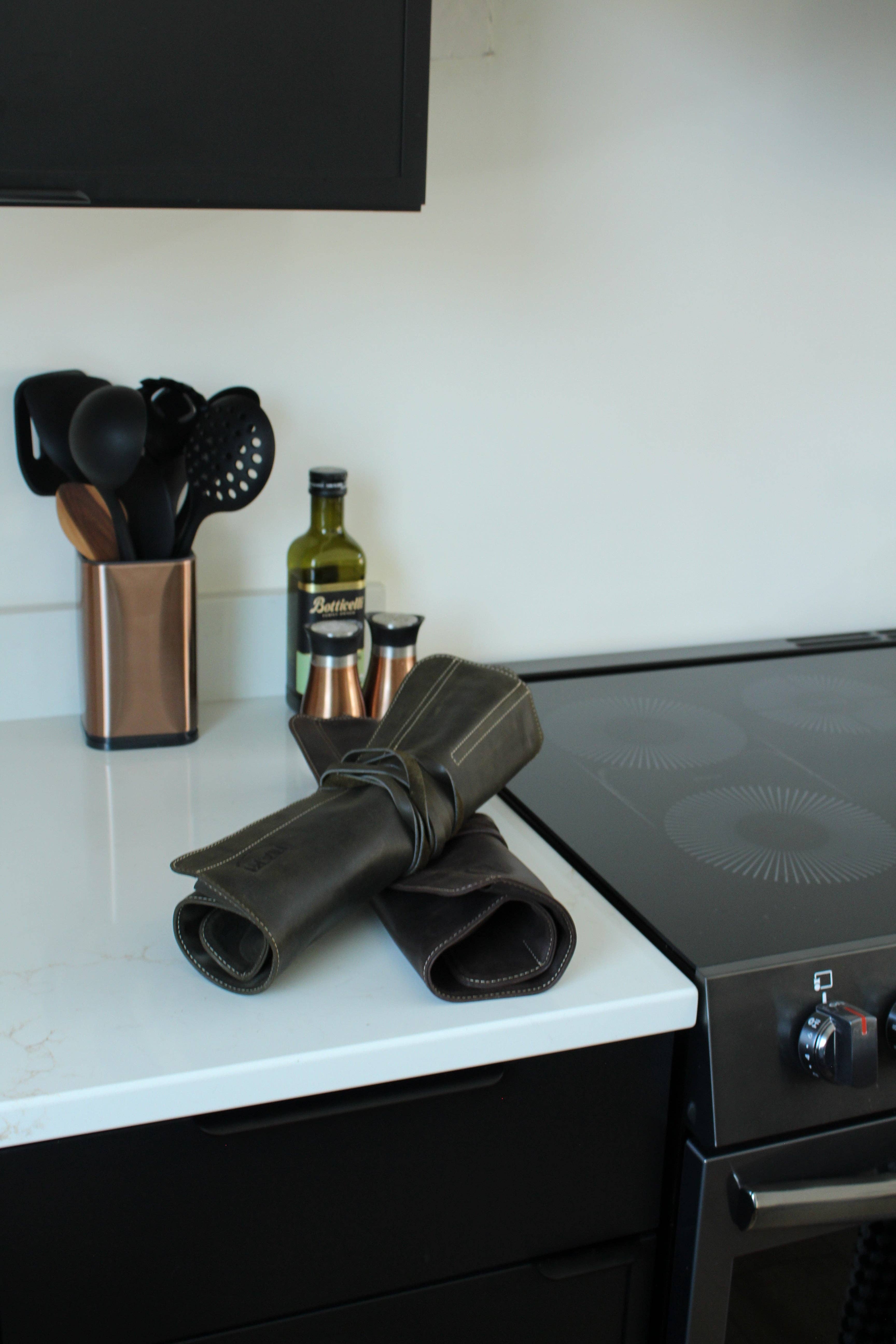 Green Leather Knife Roll for wholesale on Faire6