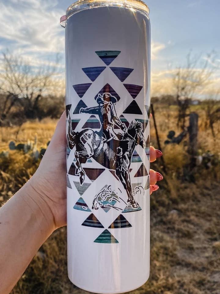 30oz Serape Cowboy Tumbler for wholesale by Rio Lobo Candle Company