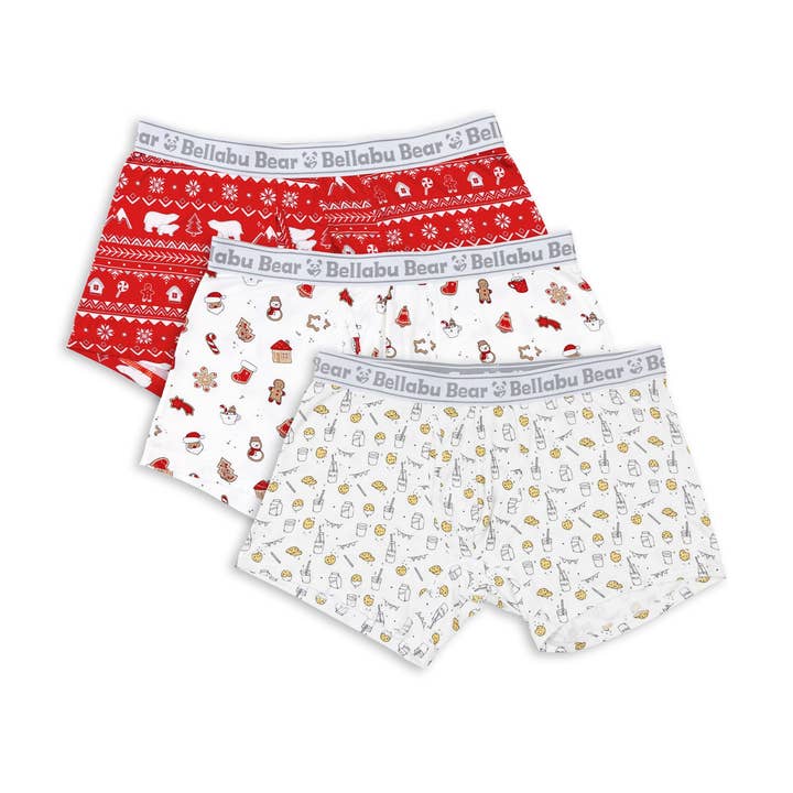Men's Holiday Boxer Brief Bamboo Underwear 3-Pack for wholesale by Bellabu Bear
