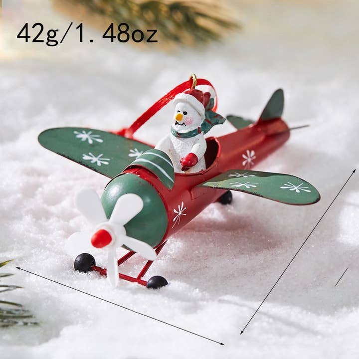 NINEXIS - Wholesale Ornament - CWMM10418_CHRISTMAS METAL ORNAMENTS AIRPLANE SNOWMAN REINDEE2
