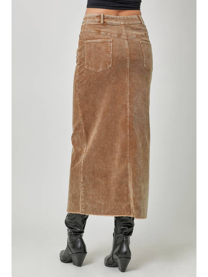 Mystree - Wholesale Skirt - Women's - 60742 Washed Front Slit Corduroy Skirt21