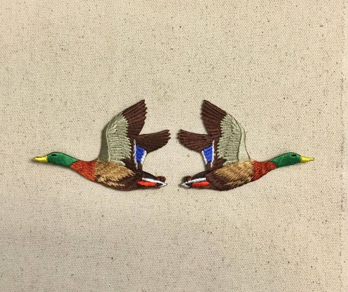 Wholesale Applique - Wholesale Patch - Mallard Drake - Duck - Flying Left or Right - Iron on Applique - Embroidered Patch