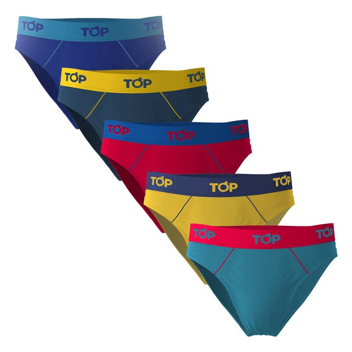 TOP - Wholesale Underwear - Men's - Men Brief 100% Cotton - Pack of 5 Colors7