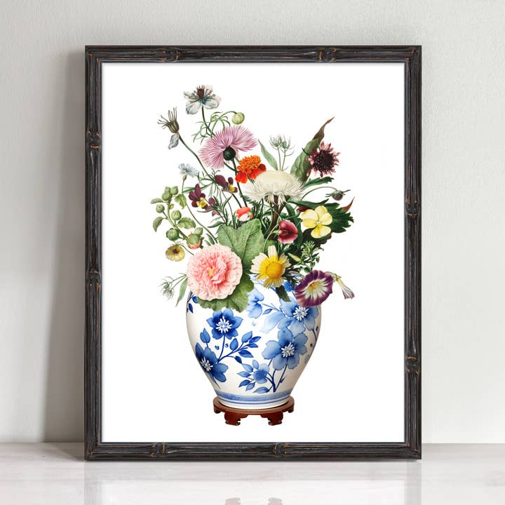 Pot à gingembre avec imprimé de fleurs sauvages pour la vente par Creative Monsoon