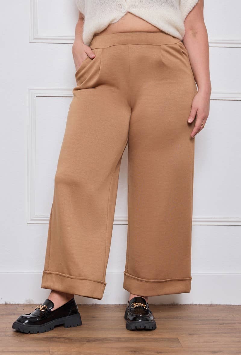 C'MELODIE - Wholesale Pants - Women's - Plus Size - Women's Fluid Pants with Pleat - 25356 CO3