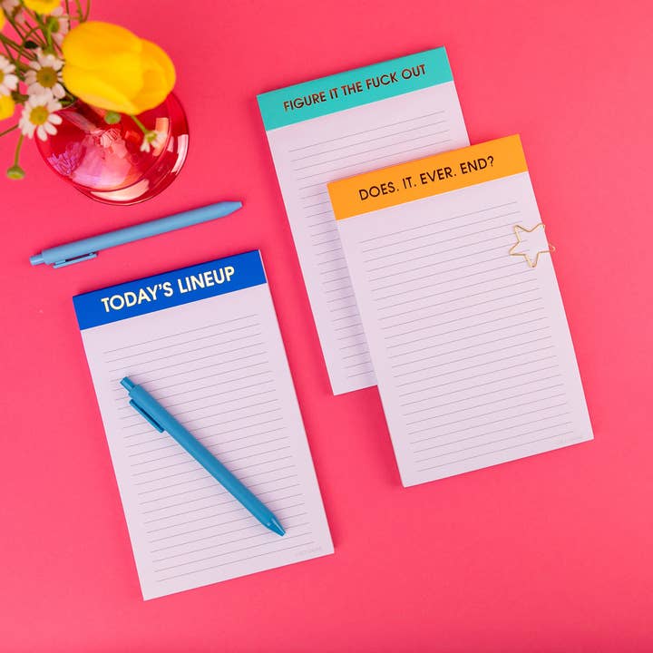 Chez Gagné - Wholesale Notepad - Today's Line Up - Lined Notepad - Perforated Sheets - Royal Blue
