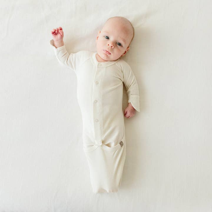 goumikids - Wholesale Babygown - Baby - 24 Hour Convertible Sleeper Baby Gown - Cloud