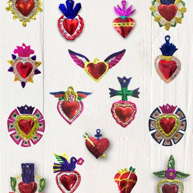 Tienda Esquipulas distribution - Venta al por mayor Papel pintado 3D - Corazón exvoto metal gofrado 8 cm