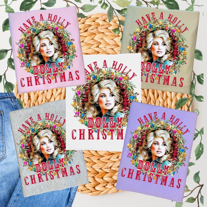 Duck Creations Wholesale - Vente T-shirt sérigraphié – femme - T-shirt de Noël Have Holly Dolly