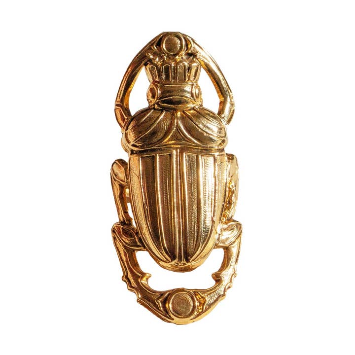 Anello Pha Beetle, in pregiato acciaio inossidabile dorato, gioiello, idea regalo per la vendita all'ingrosso da parte di Lotta Djossou Paris