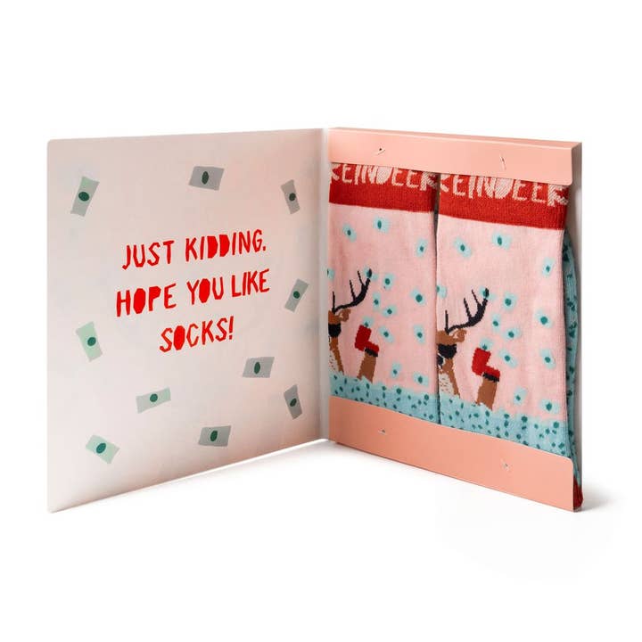 DM Merchandising - Wholesale Gift Tag - Two Left Feet Holiday Gift Card and Sock Set