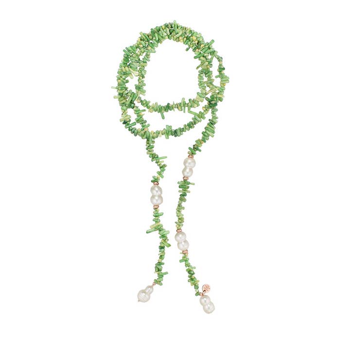 JUDY NECKLACE XL Coral Green for wholesale by Marjana von Berlepsch