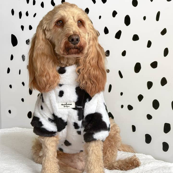 The Paw Print Boutique - Wholesale Pet Coat - Dog - The Cow Print Fluffy & Fabulous Fleece4