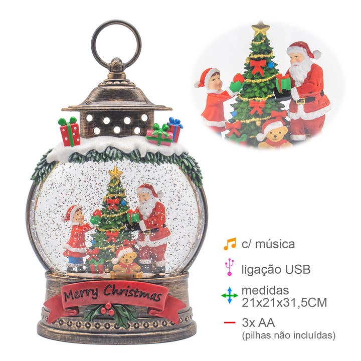 Weihnachtsmann-Laterne mit Wasser 21x21x31,5cm für den Großhandel von Esoterica Arte