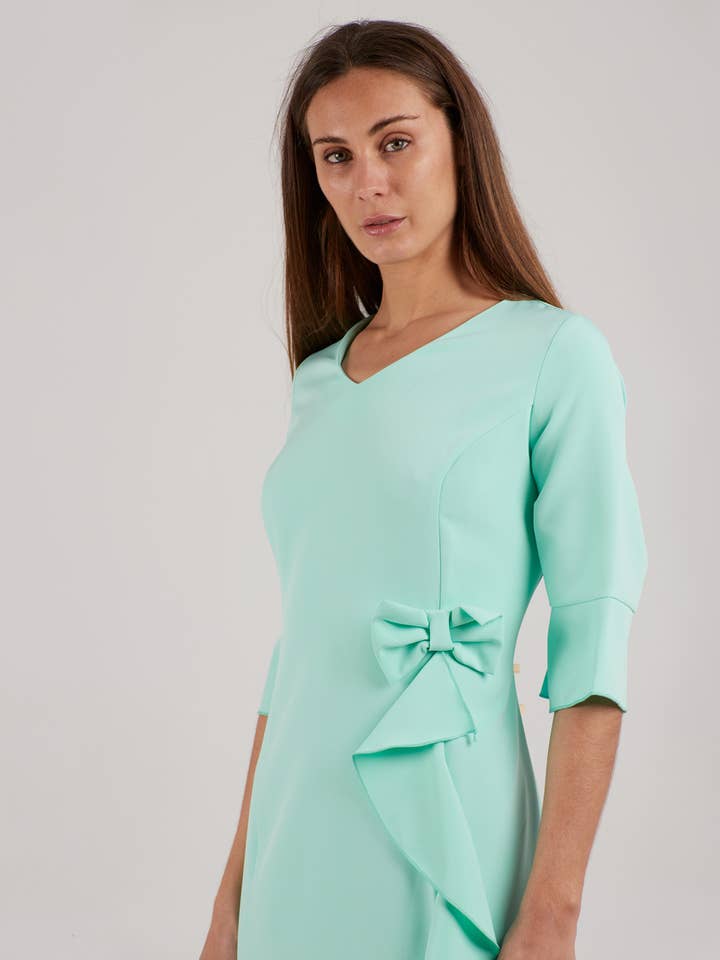 Elisabeth Navy Blue Midi Dress for wholesale by SOHUMAN