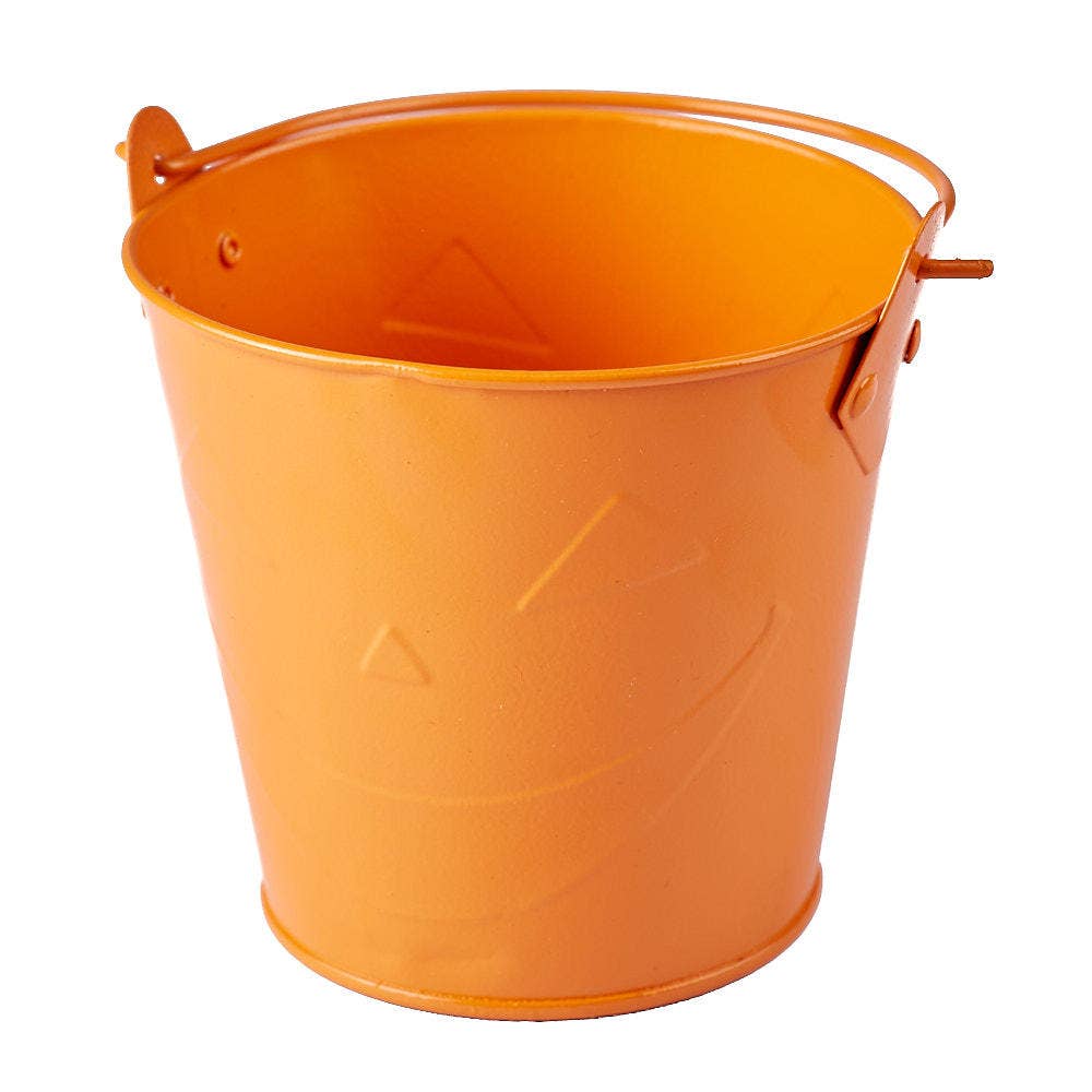 Factory Direct Craft - Wholesale Bucket/Pail - 4" Halloween Jack-O-Lantern Metal Bucket - Select Color 3