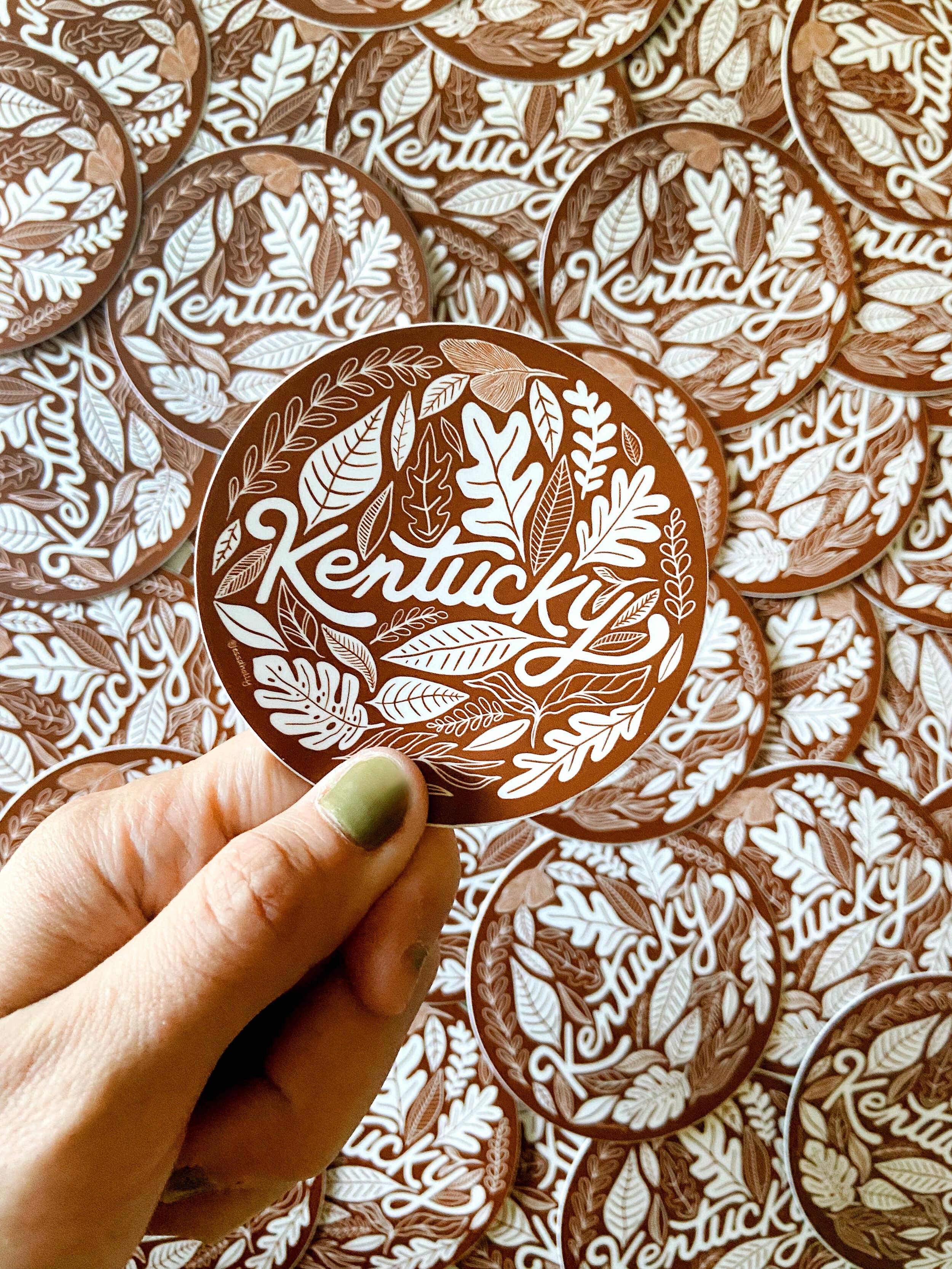Jessica Holly Creative - Wholesale Sticker - Kentucky Flora Vinyl Circle Sticker, 3in2