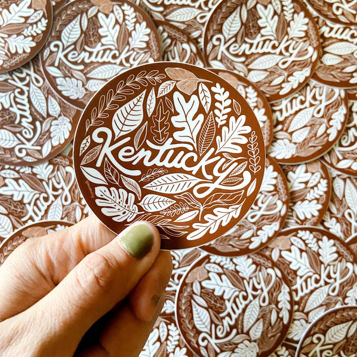 Jessica Holly Creative - Wholesale Sticker - Kentucky Flora Vinyl Circle Sticker, 3in2