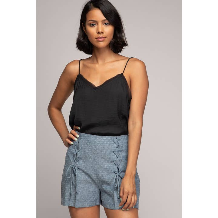 Naked Zebra Rack - Wholesale Pants - Women's - Lace-up Jacquard Shorts5