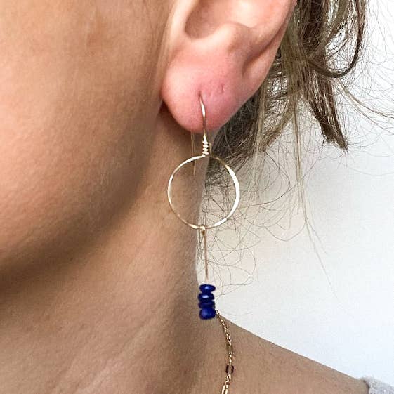 Della Hoop Gemstone Gold Filled Earrings for wholesale by Hello Heather