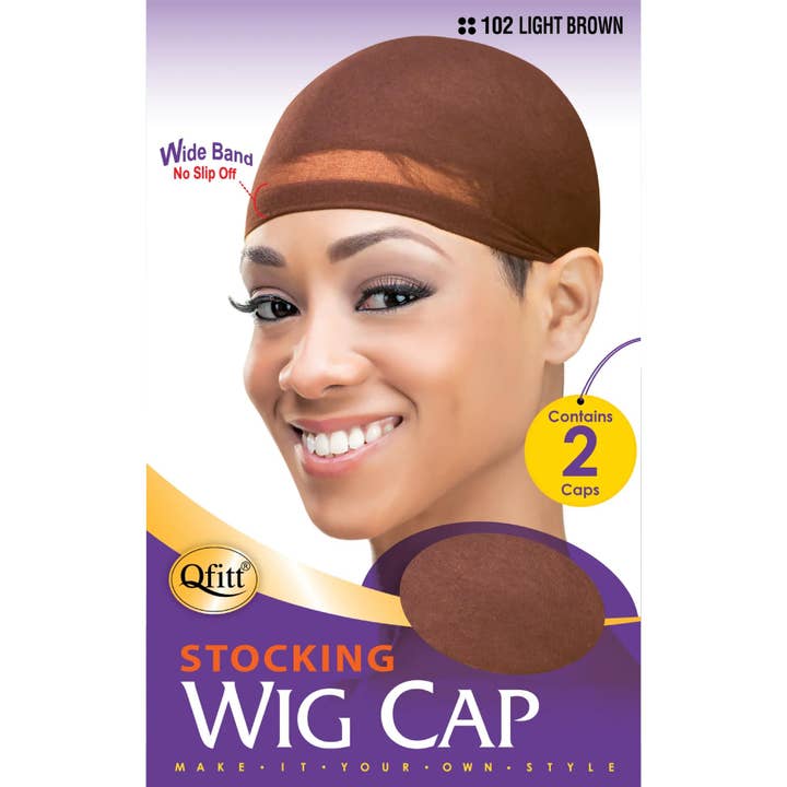 KT Supply - Wholesale Hair Accessories Set - Women's - Qfitt Stocking Wig Cap, 2/PK, Light Brown