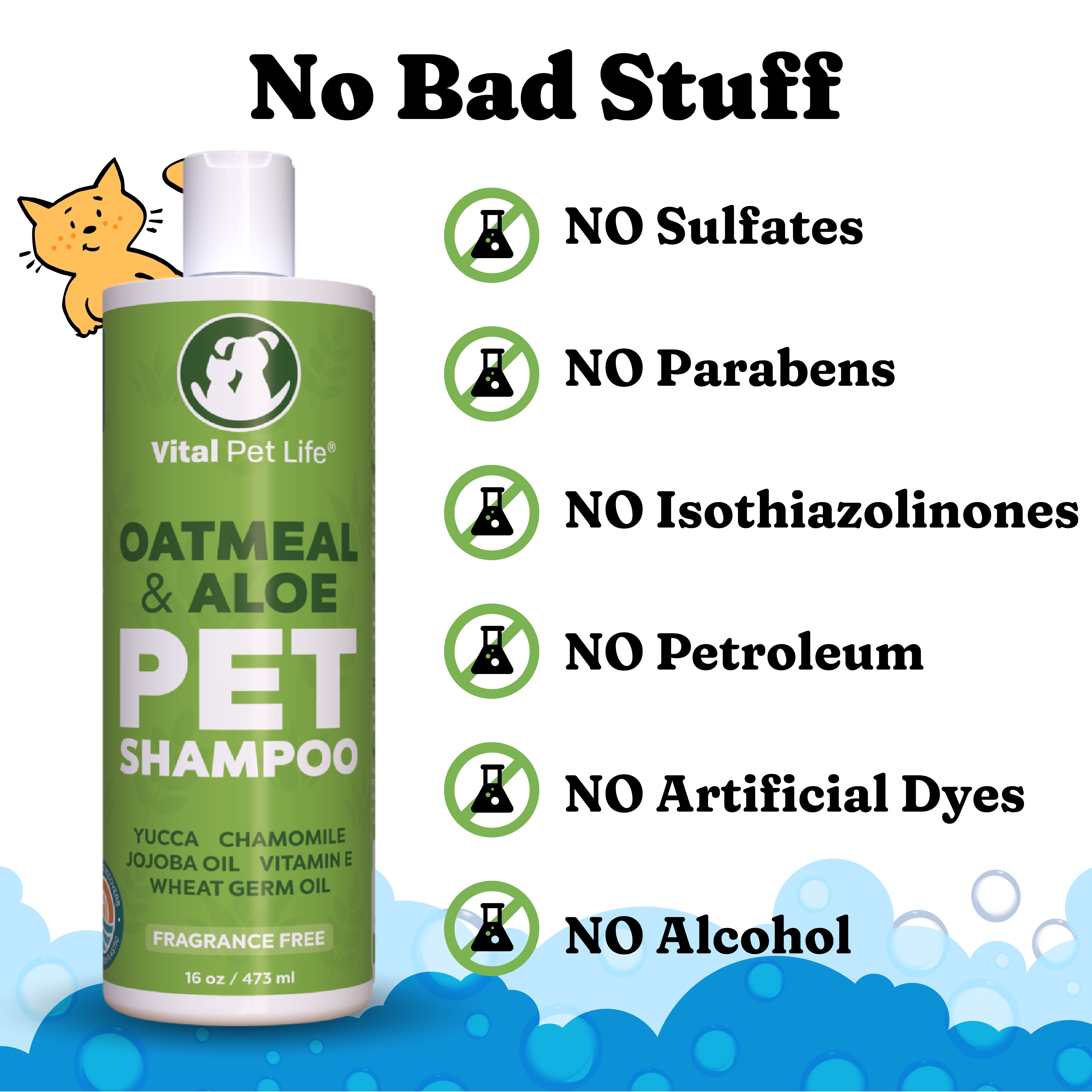 Vital Pet Life - Wholesale Pet Shampoo - Dog - Oatmeal and Aloe Dog Shampoo, 16 oz4