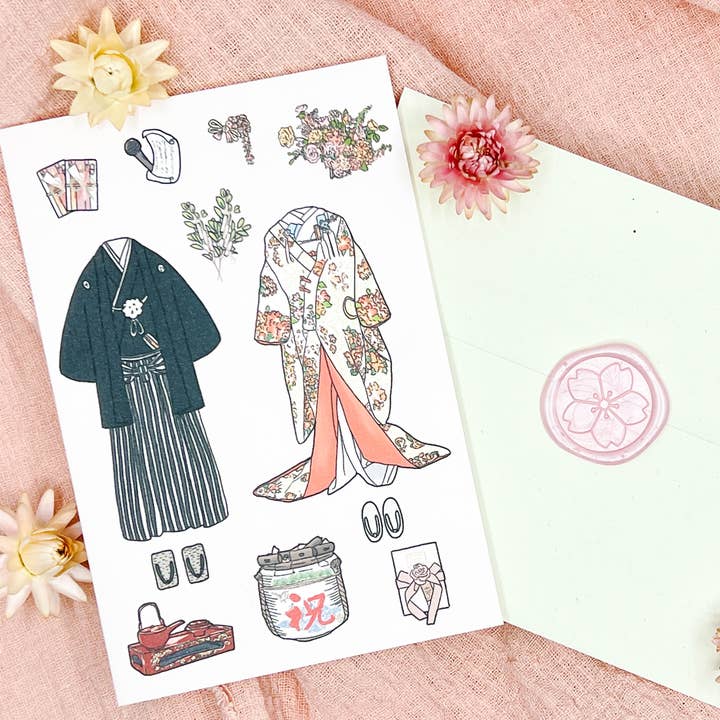 Zhi Wen Design - Wholesale Sealing Wax - Cherry Blossom Adhesive Wax Seals Bag of 10 in Pearl Pink4