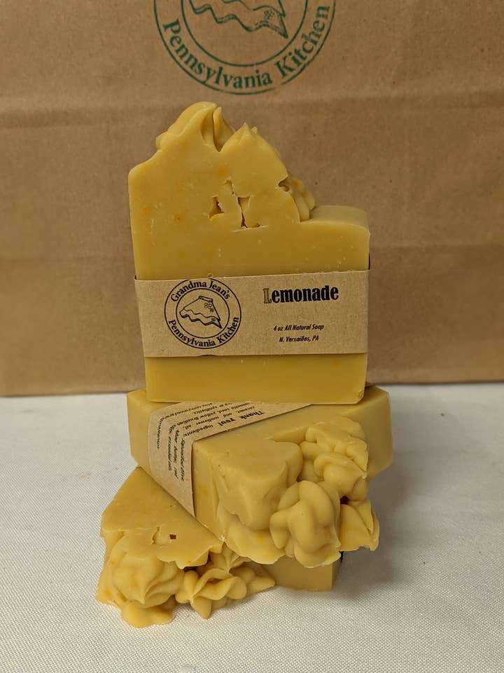 Lemonade 100% All Natural Handmade Cold Process Soap Bar for wholesale by Grandma Jean's Pennsylvania Kitchen