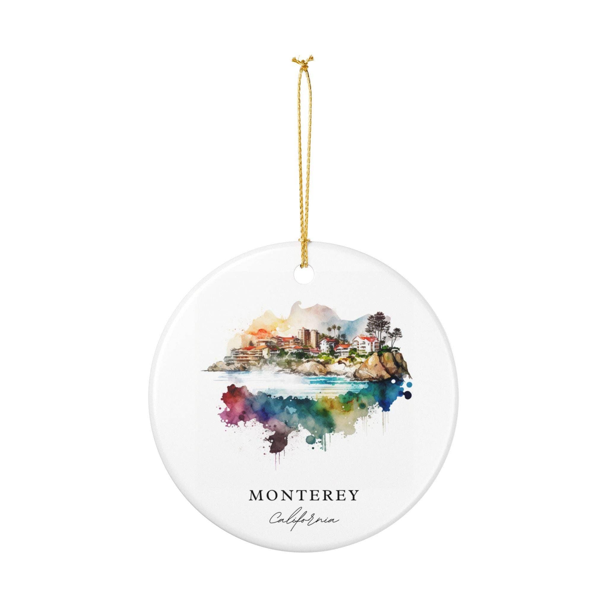 Premium Travel Art - Wholesale Ornament - Monterey California Ornament: Unique Monterey Souvenir, Monterey Xmas Decor, and Authentic Monterey CA Gift2