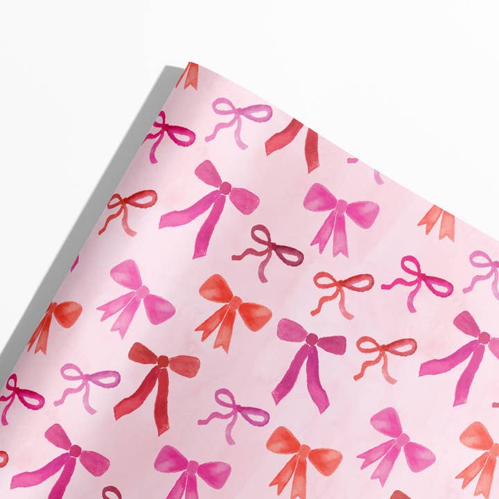 Pink Bow Gift Wrap | Coquette Aesthetic Wrapping Paper for wholesale by Gert & Co