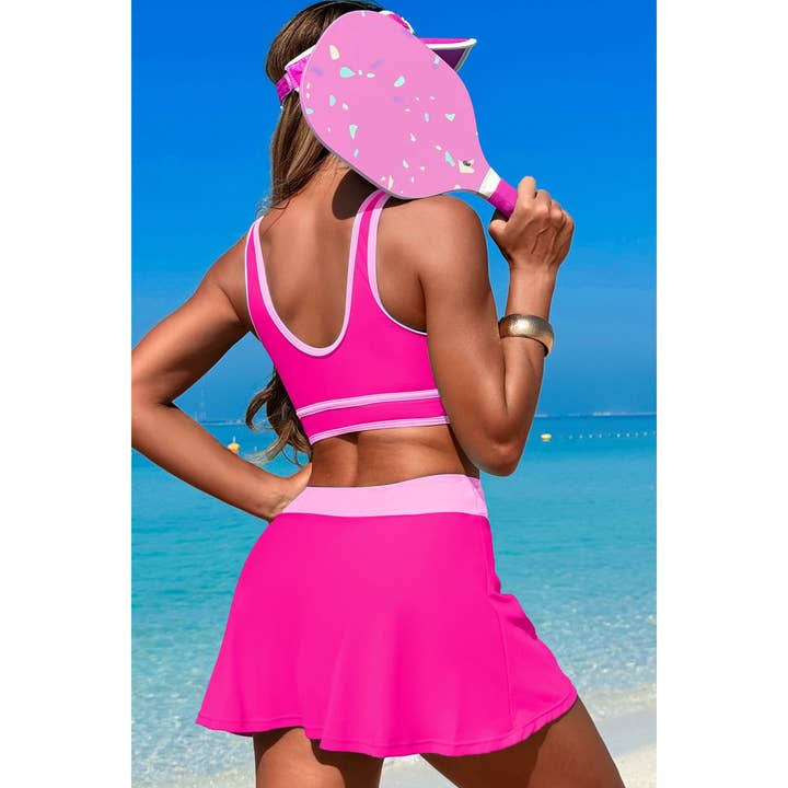 Supreme Fashion - Wholesale Two Piece Swimsuit - Women's - Color Block Two Pieces High Waisted Skirt Swimsuit11