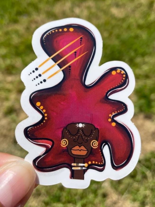 Crimson Crown vinyl sticker for wholesale by Sacred Paintbrush Arts