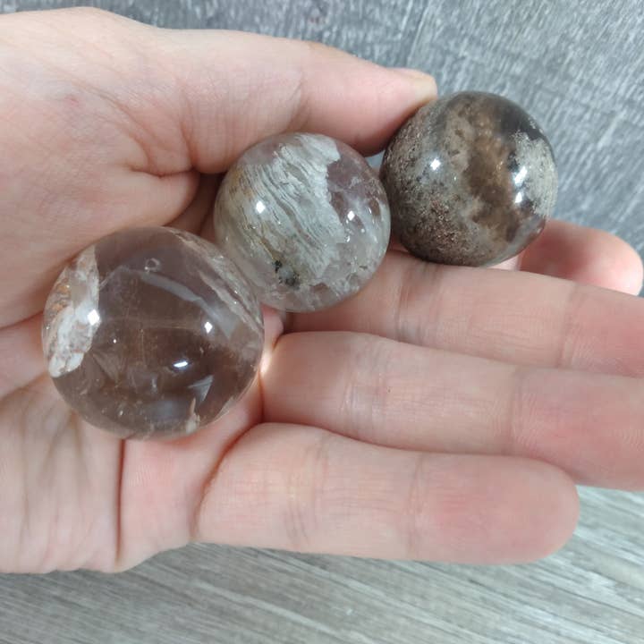 Keystone Crystals - Wholesale Spiritual Stone/Crystal - Tanzania Rutile & Garden Quartz Sphere 1 LB Lot