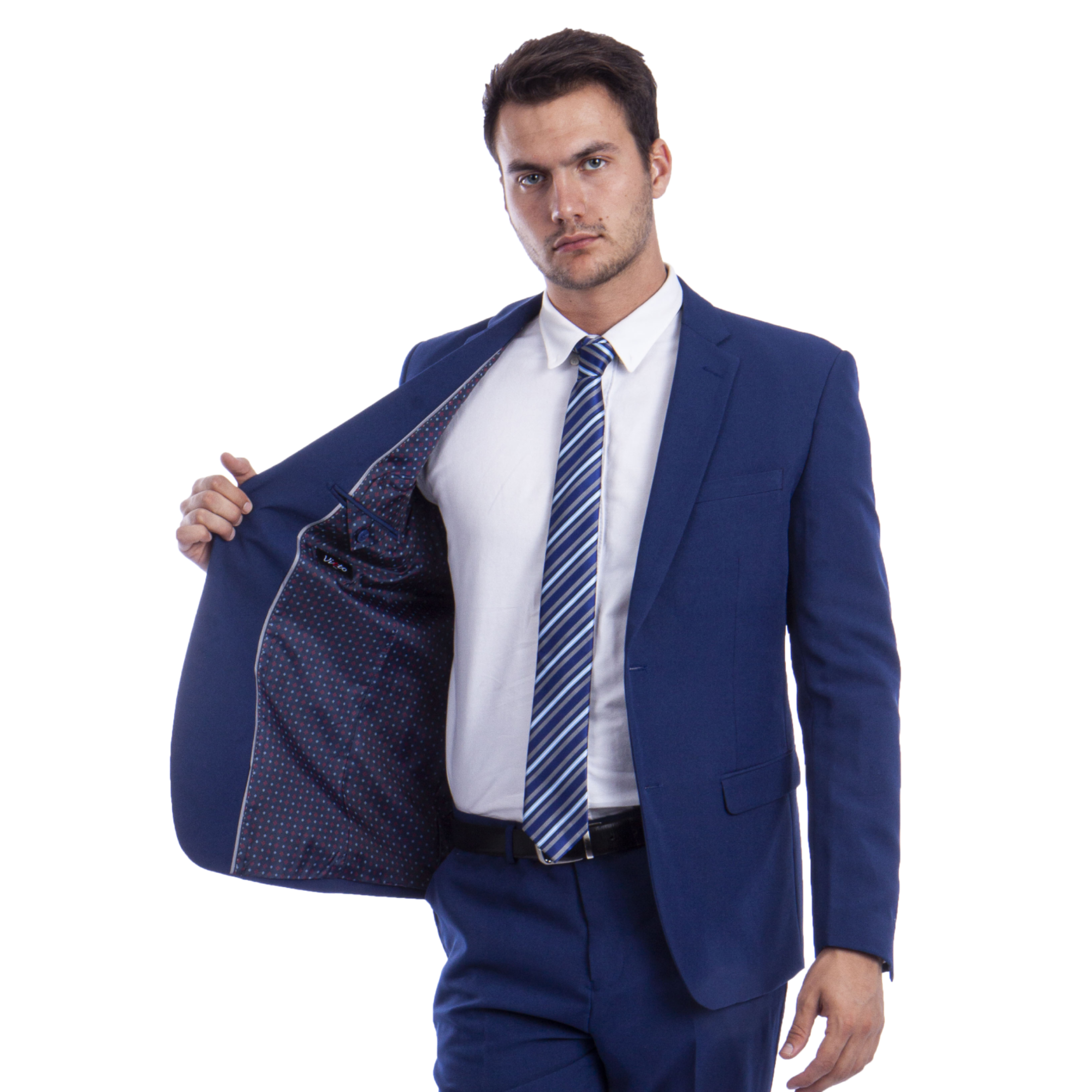 Blue Polyester Hybrid Fit Mens Suit 2pc by Vitto for wholesale on Faire2