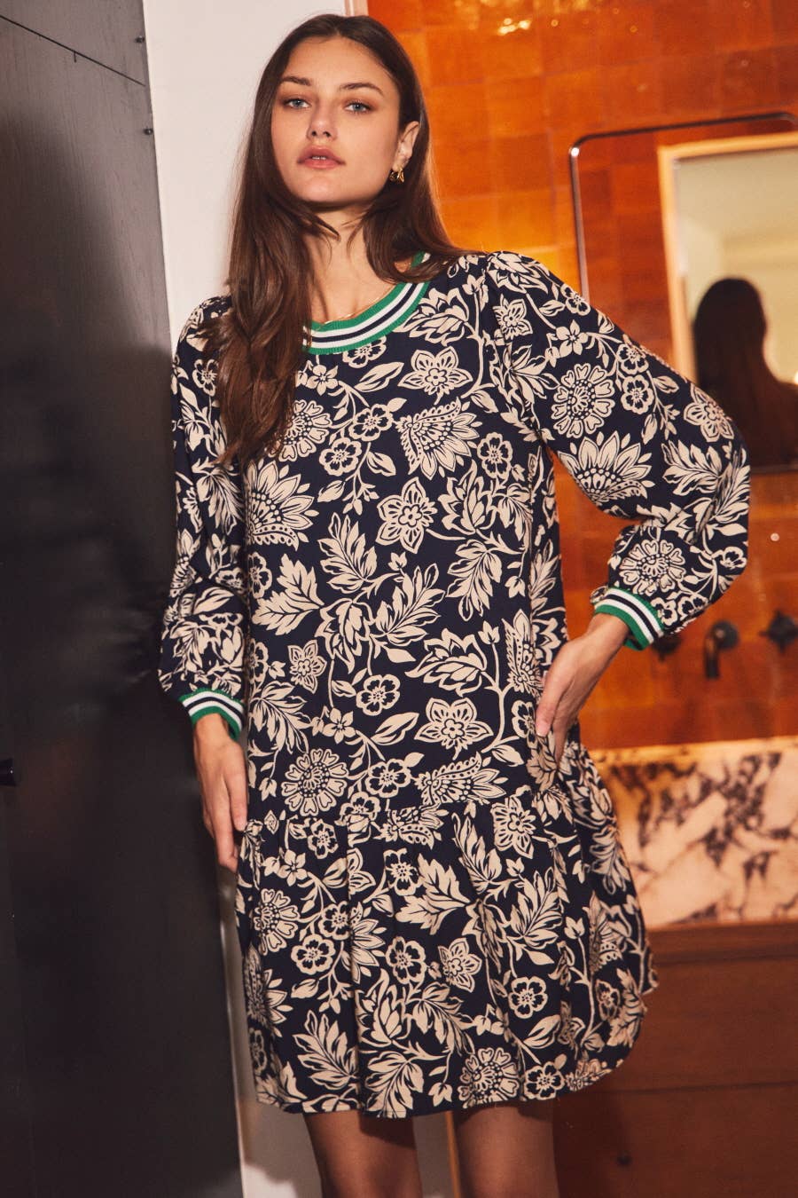 Oddi - Wholesale Dress - Women's - Floral Print Pullover Dress0