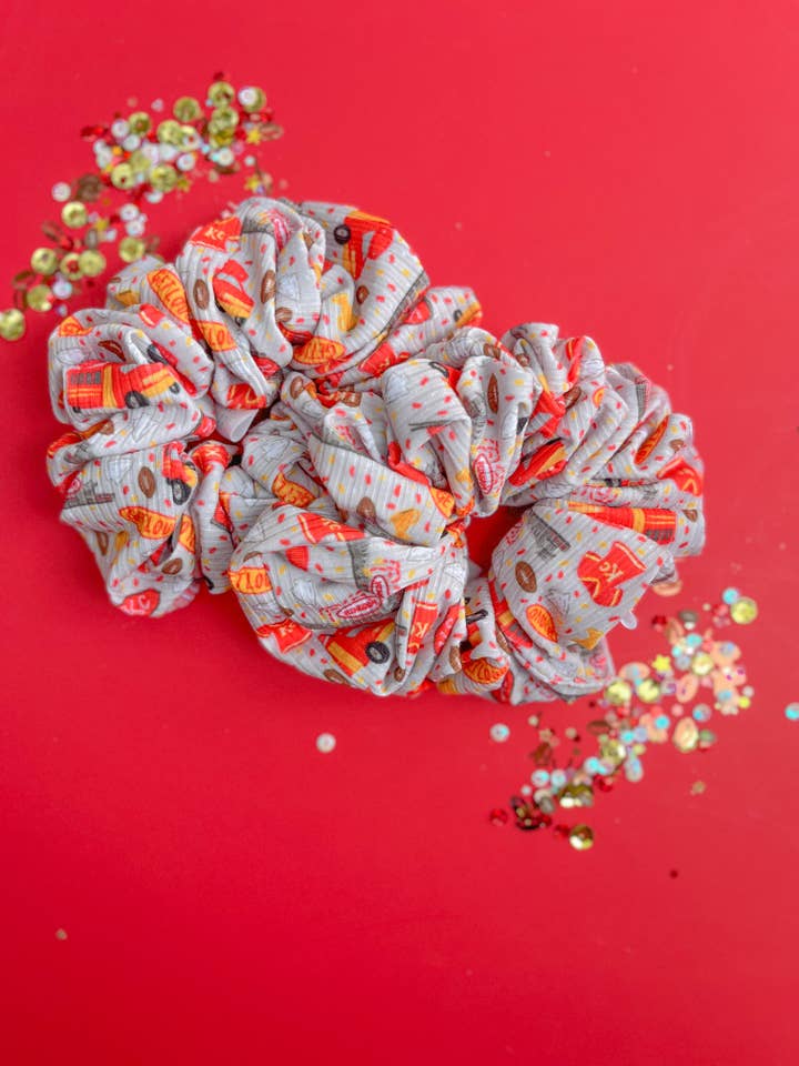 Gray KC Parade Get Loud Oversized Scrunchy for wholesale by Evie Pearl Handmade LLC