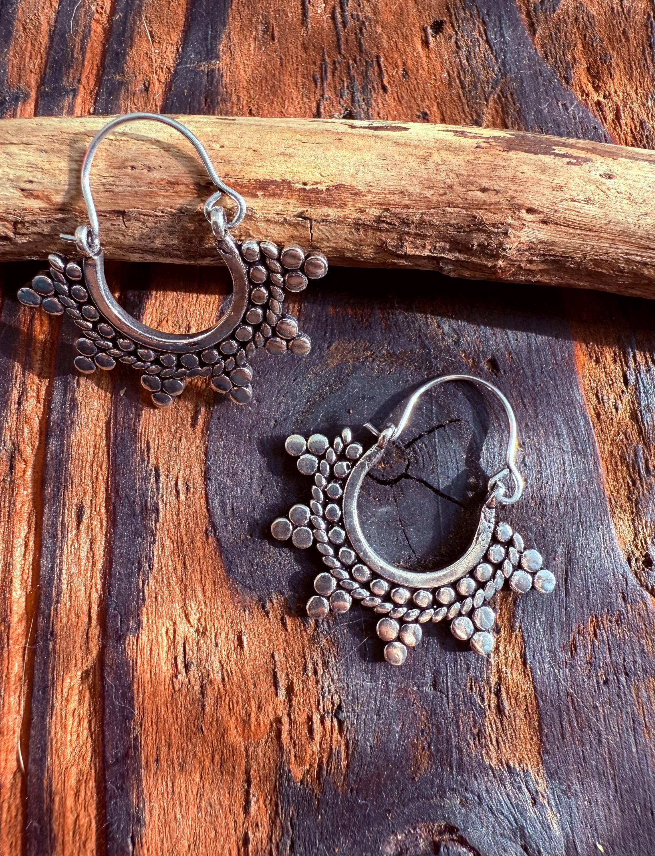 Kaali Boutique – wholesale Hoop earrings – Mini Afghani Silver Hoop Earrings / Boho / Ethnic / Rustic / Yoga / Hippie / Gypsy /Bohemian4