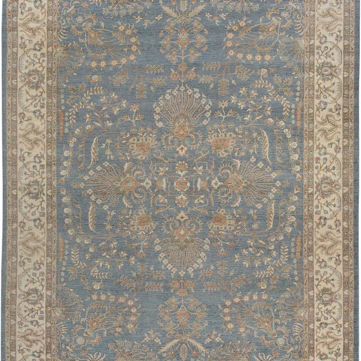 Shabby Chic Ziegler Denver Gray/Ivory Wool Rug - 9'9'' x 13'1'' for wholesale by Arshs Fine Rugs