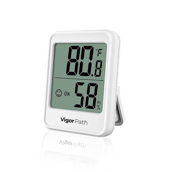 Vigor Path - Venta al por mayor Termómetro - Higrómetro Digital Termómetro Interior - Medidor de Humedad a Pilas AAA (Blanco)