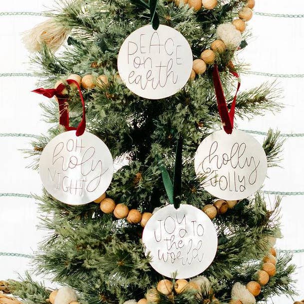 Tin + Velvet Christmas Ornament for wholesale by New Creation VA