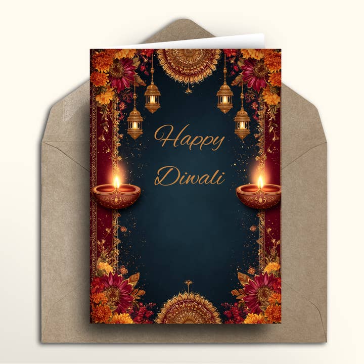 Happy Diwali Nighttime card - packs of 10/20/50/100 for wholesale by imagii Greeting Cards & Notebooks