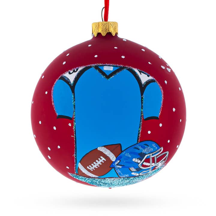 Football Glass Ball Christmas Sports Ornament for wholesale by BestPysanky