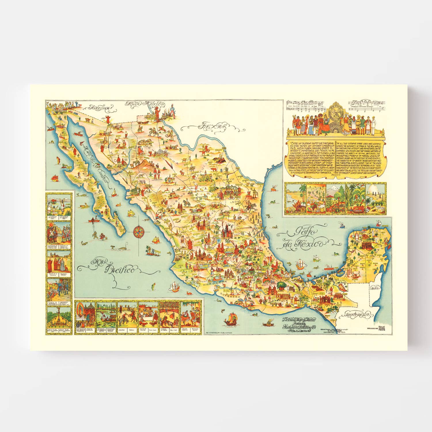 Ted's Vintage Art - Wholesale Map - Vintage Map of Mexico 19312