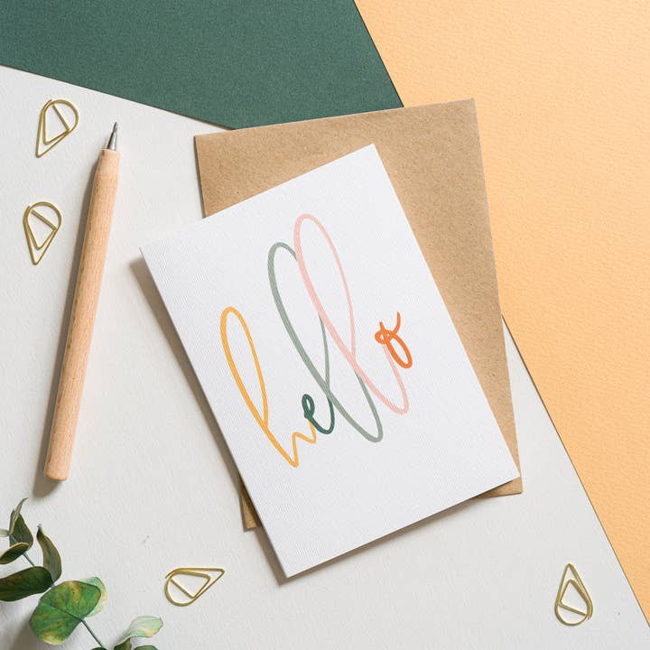 Hello Greetings Card for wholesale by Adventures of Betty