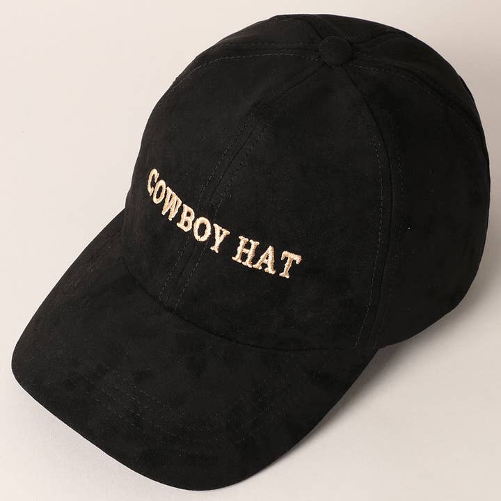 Fashion City – wholesale Baseballkeps - Unisex – Cowboyhatt Textbroderi Mocka basebollkeps